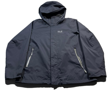 Jack Wolfskin Men'S Gray Hooded Outdoor Waterproof Jacket Size S