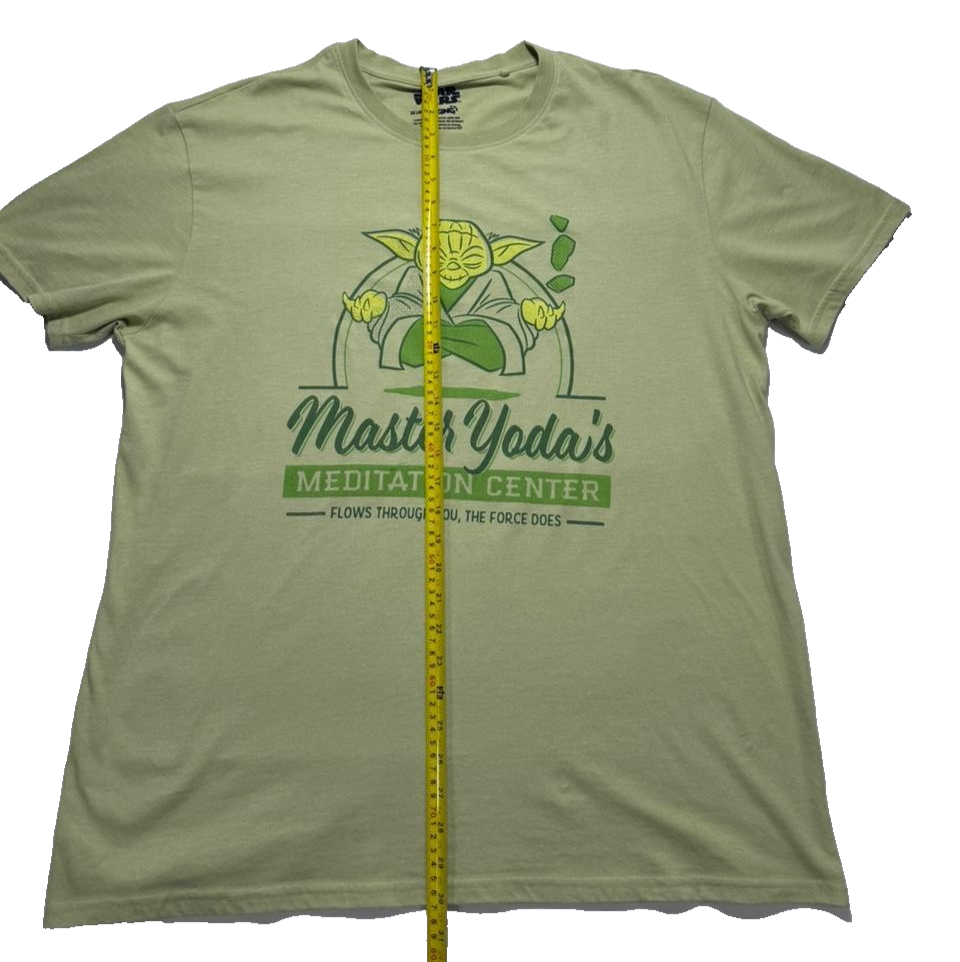 Star Wars Shirt Master Yoda Meditation Center Light Green Short Sleeve XXL