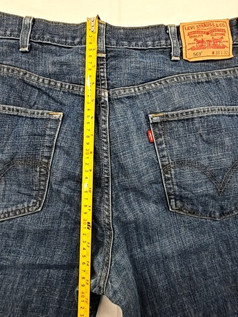 Levi's 569 Loose Straight Dark Wash Jeans 38x32 Men's