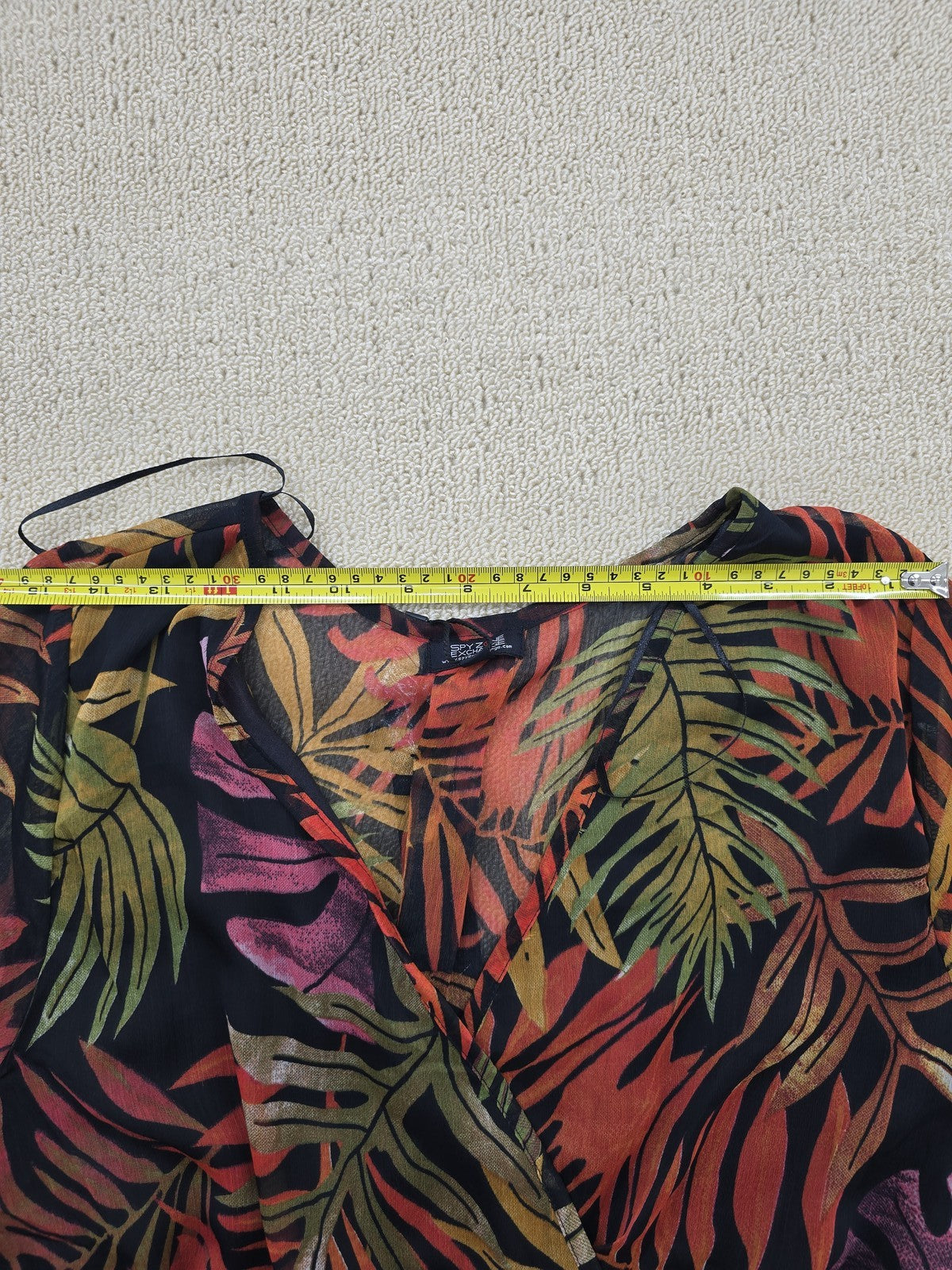Spy Zone Exchange L Multicolor Floral Chiffon Maxi Long Sleeve V-Neck Dress