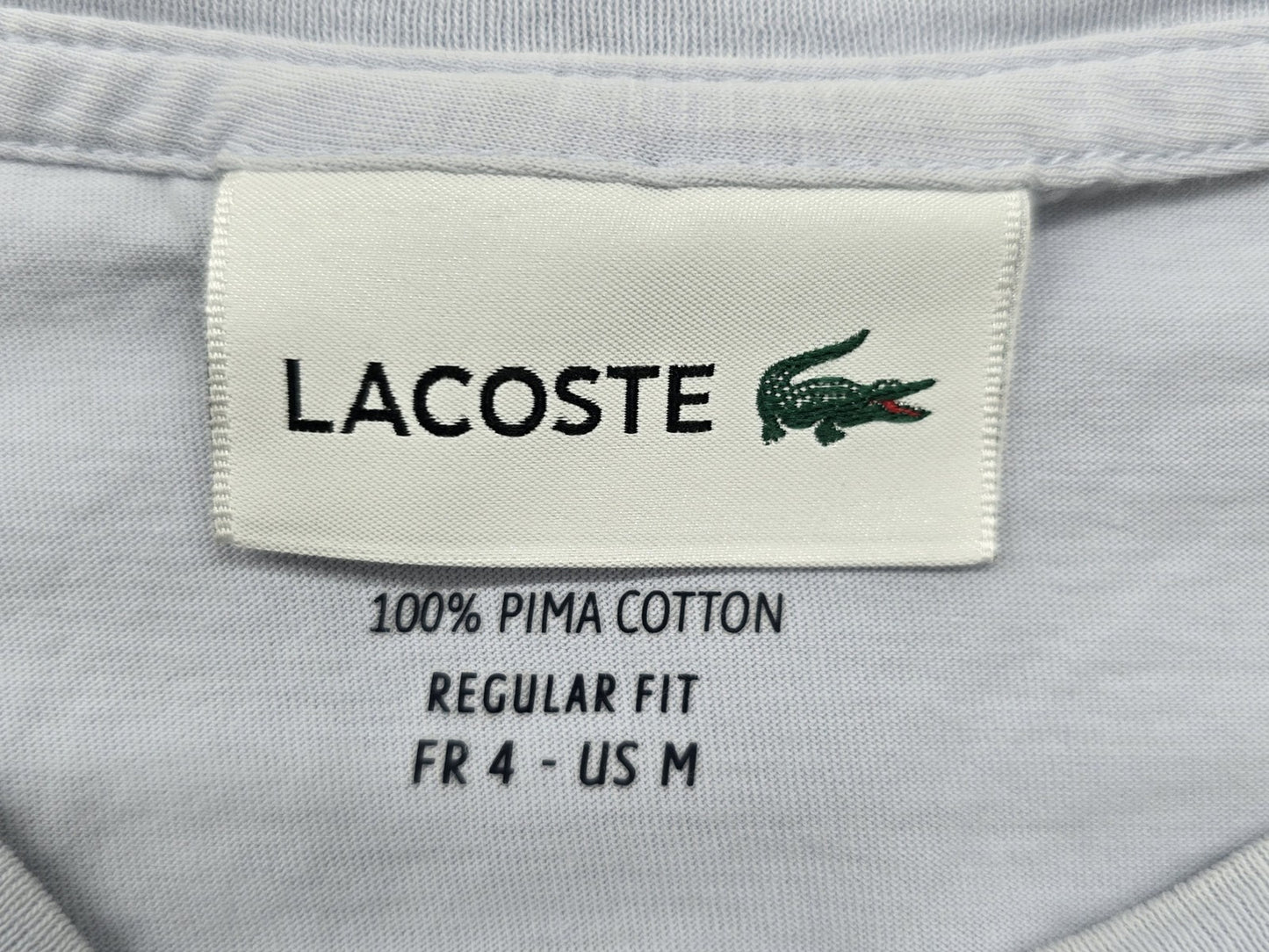 Lacoste Men's Grey Chine Crew Neck T-Shirt Size M Pima Cotton TH6709