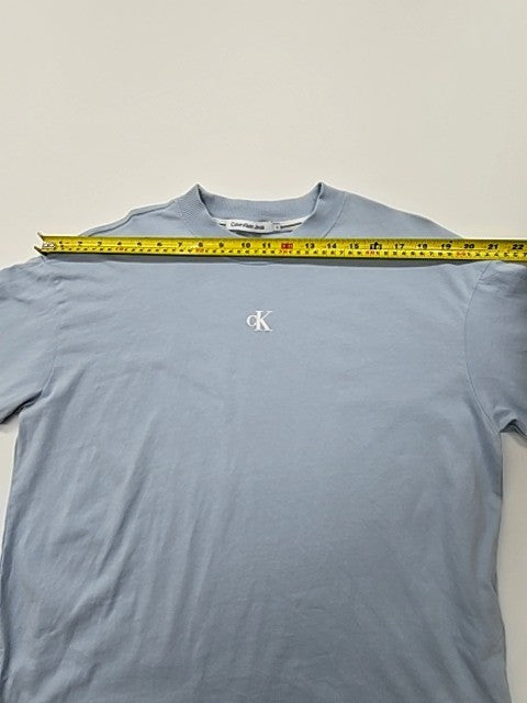 Calvin Klein Jeans Unisex Light Blue Logo T-Shirt Size S Regular