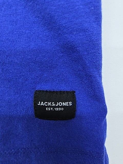 Jack & Jones Men Blue Organic Cotton Crew Neck T-Shirt Size S BNWT