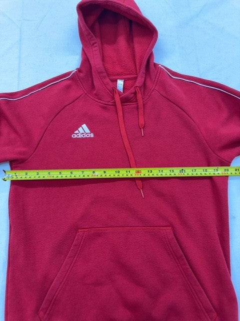 Adidas Men's Red Pullover Fleece Hoodie M Regular Drawstring