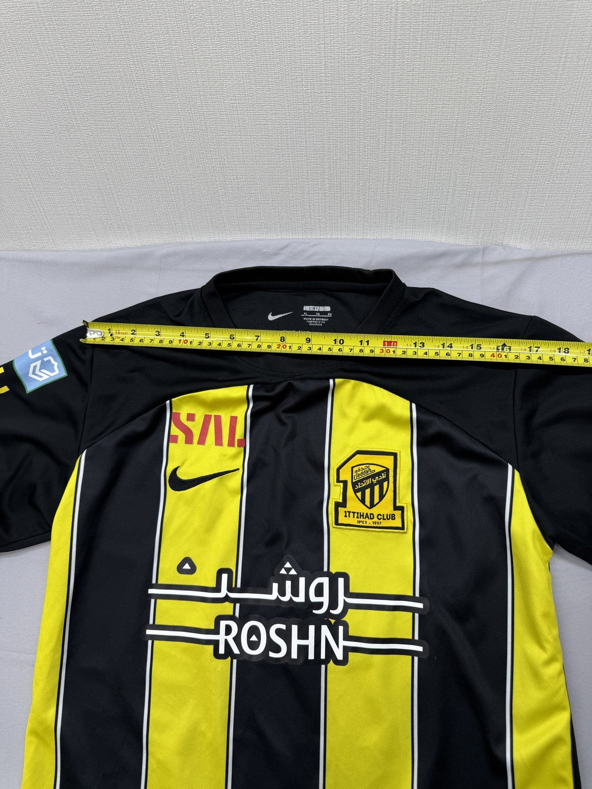 Nike Black Yellow Striped Dri-FIT Short Sleeve Crewneck Men's Jersey