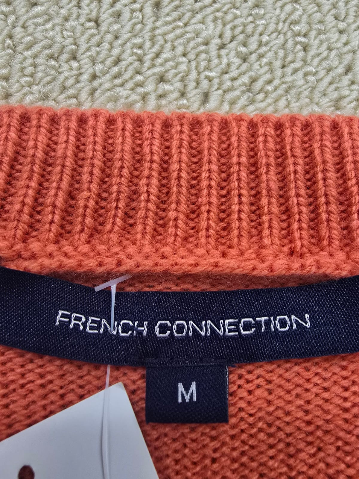 French Connection Coral V-Neck Wool Blend Sweater M