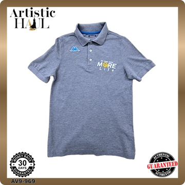 Kappa Gray Cotton Polo Shirt Men's XS Short Sleeve Button Closure