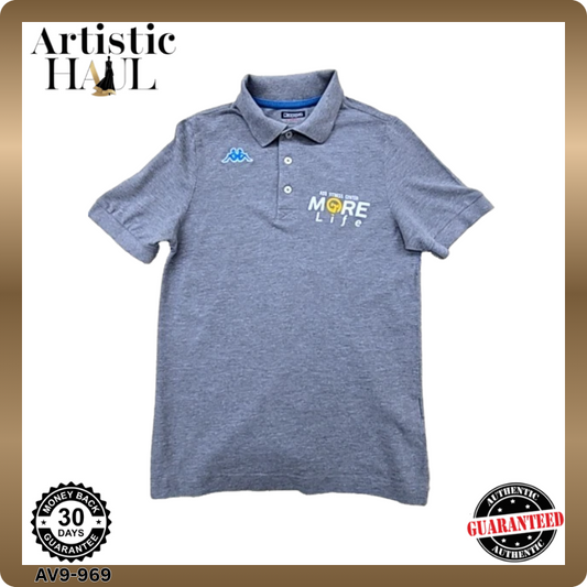 Kappa Men's Gray Polo Shirt – Size XS, Short Sleeve, Cotton
