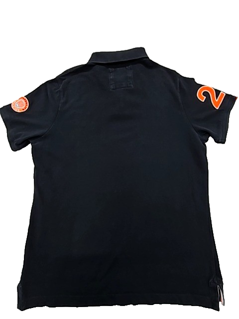 Superdry Black Men's XXL Short Sleeve Polo Shirt Orange Accents