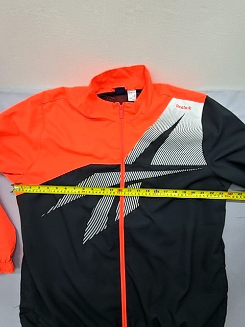 Reebok Black Orange Track Jacket Men's XL Long Sleeve Zipper Logo