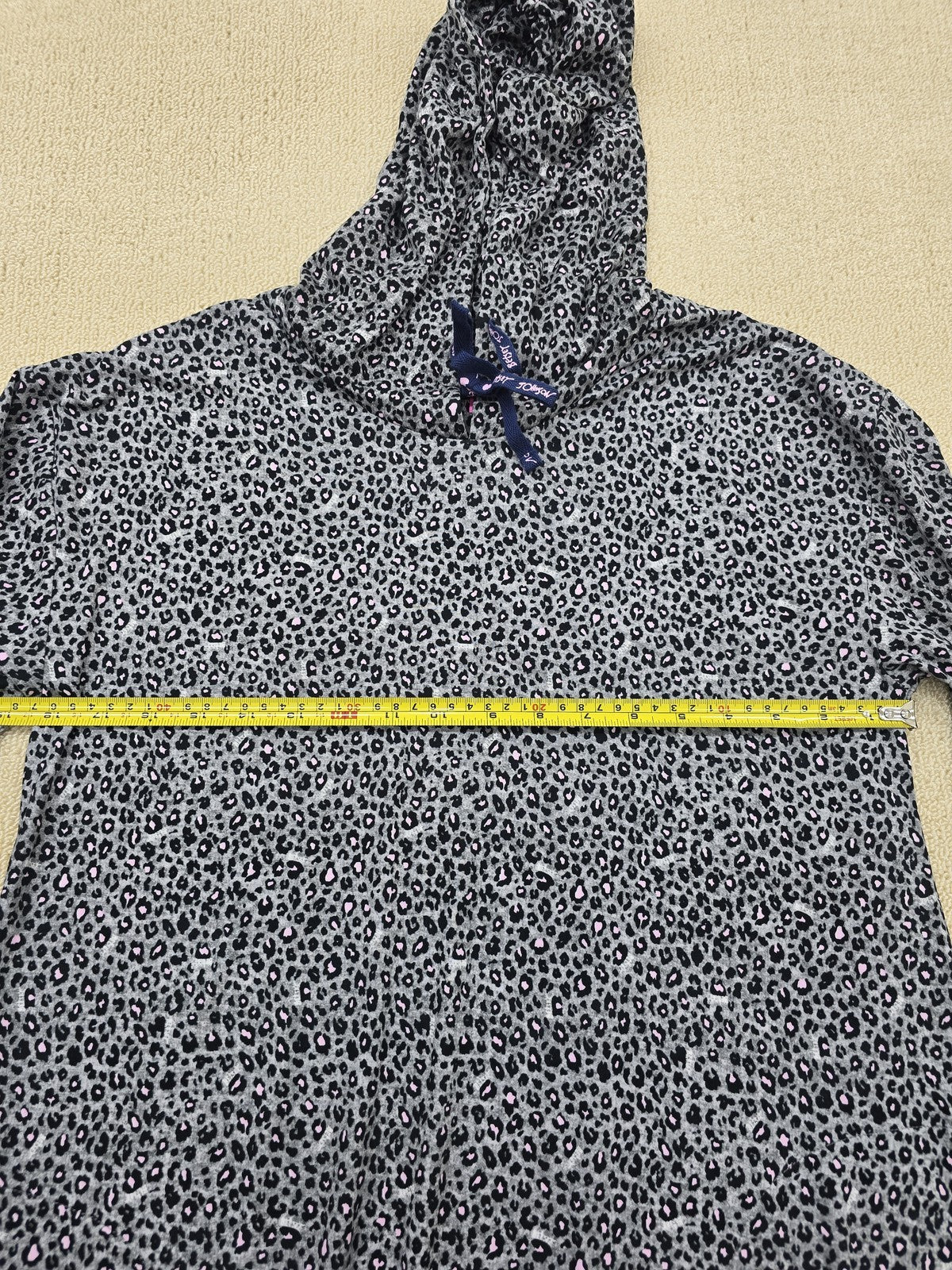 Betsey Johnson Leopard Hooded Long Sleeve Dress M Gray