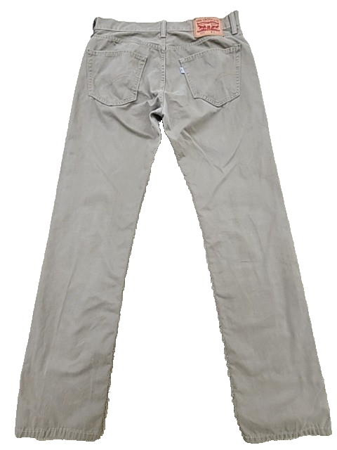 Levi's Men's Grey 505 Straight Leg Jeans Size L 32x34 Zip Fly