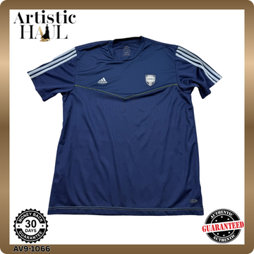 Adidas Men's Navy Striped Short Sleeve Jersey AEROREADY 2008