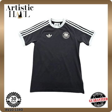 Adidas DFB Germany Black Striped Jersey Men's S Three Stripes Logo