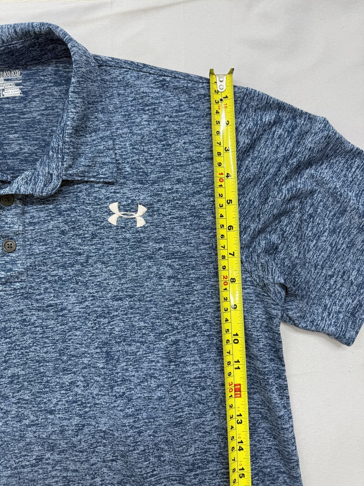 Under Armour HeatGear Navy Heather Polo Shirt XXL Short Sleeve Loose