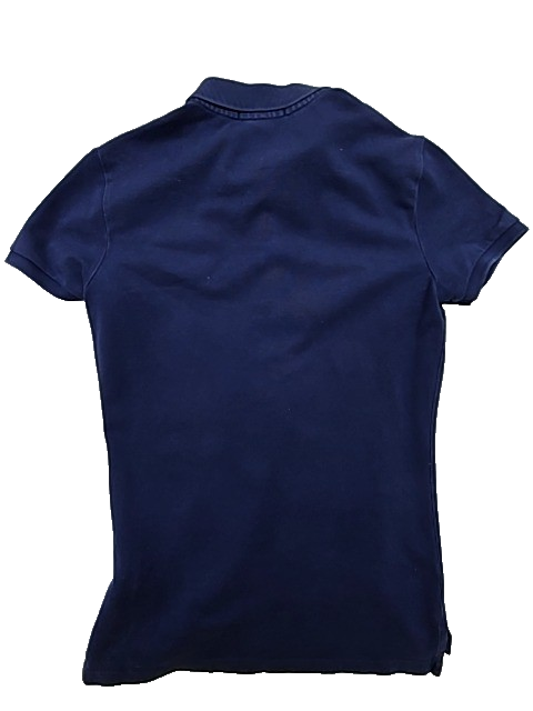 Ralph Lauren Unisex Navy Polo Shirt Short Sleeve Button Cotton M