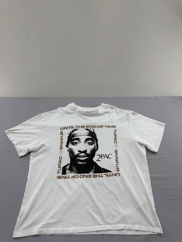 Bershka Tupac 2Pac White Cotton T-Shirt Men's M Short Sleeve