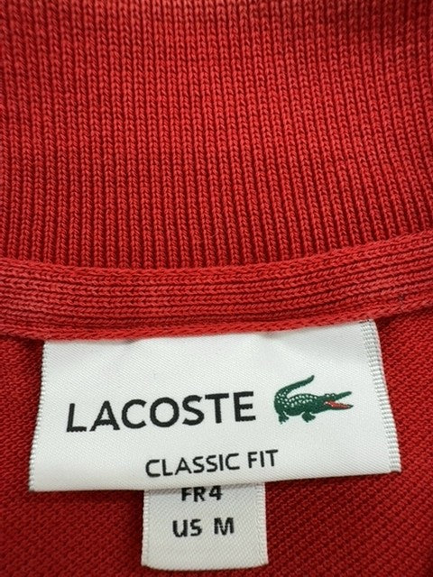 Lacoste L.12.12 Red Cotton Polo Shirt Men M Short Sleeve Croc NWT