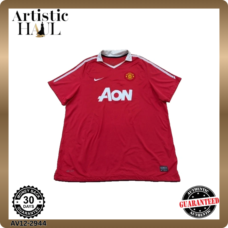 Nike Men's Red Manchester United Jersey XL Short Sleeve Polyester