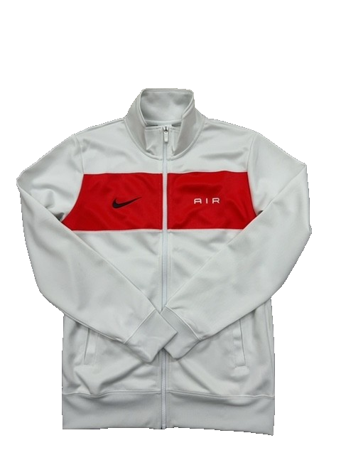Nike Air Men's Activewear Jacket White/Red Sz S Zipper Poly