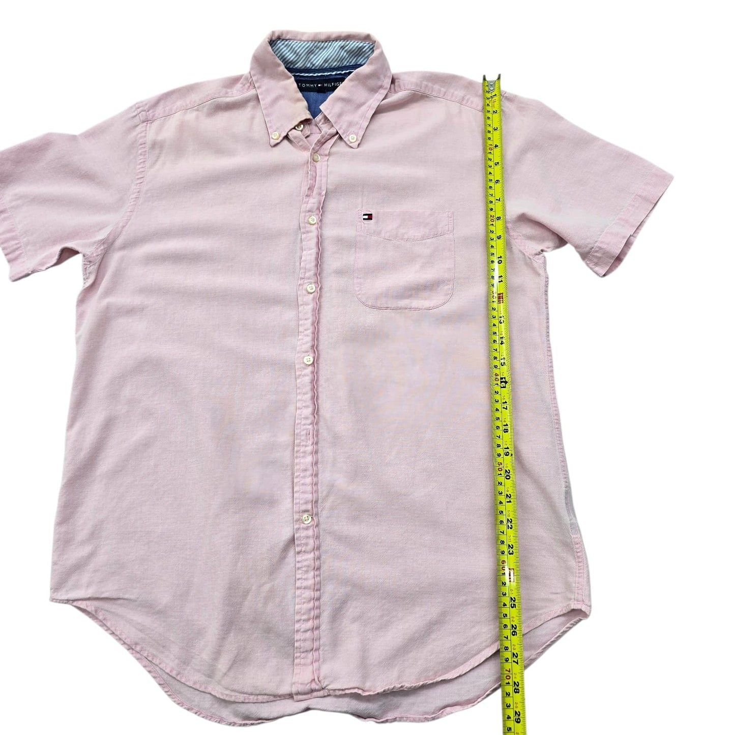 Tommy Hilfiger Men's Pink Cotton Button-Down Shirt Size M