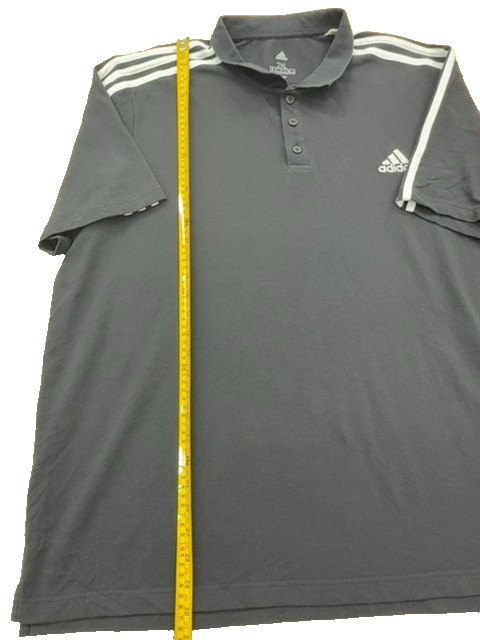 Adidas Men's Black Striped Athletic Polo Shirt Size 2XL Breathable