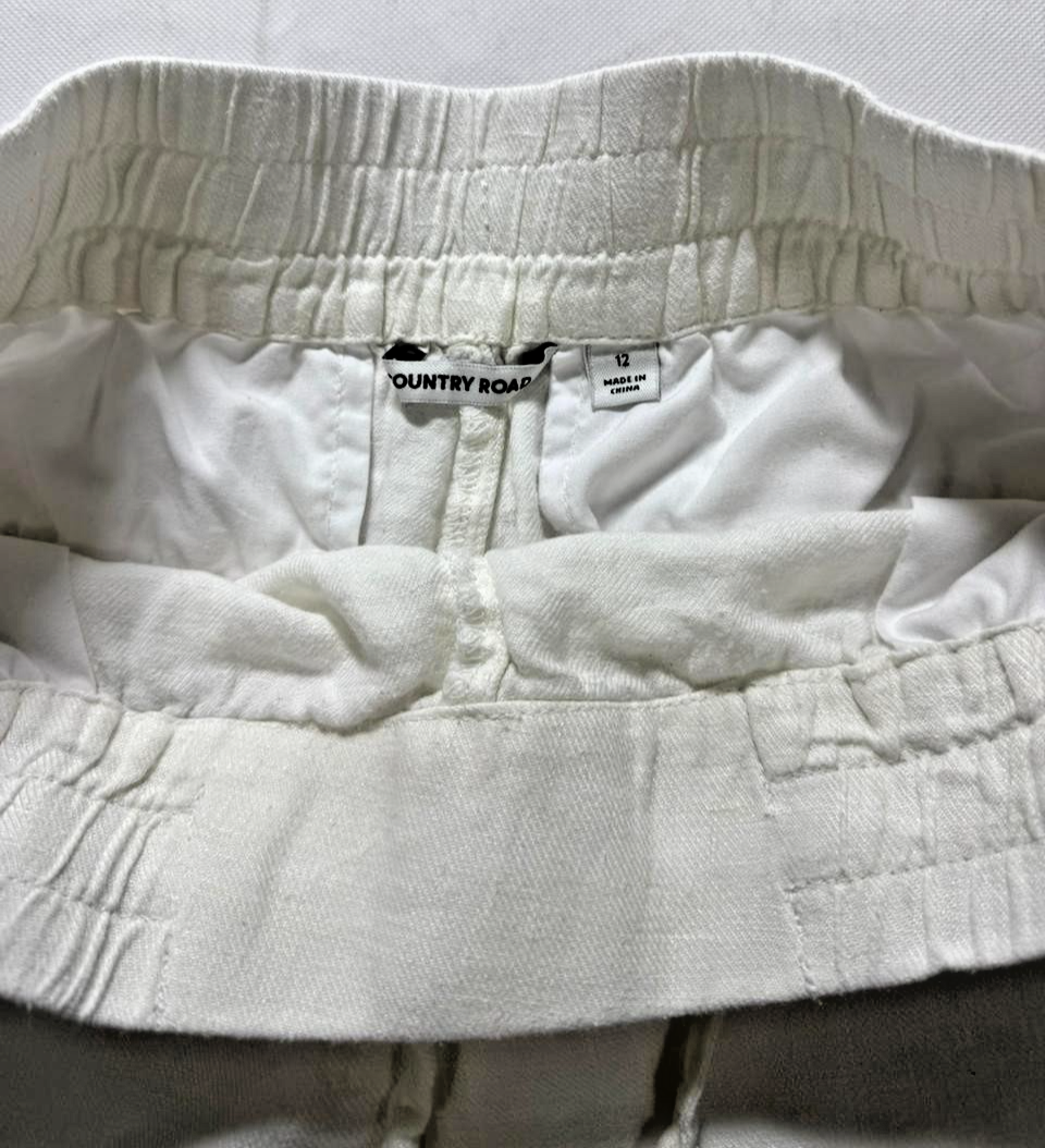 White Linen Short - Shorts | Country Road | Size 12