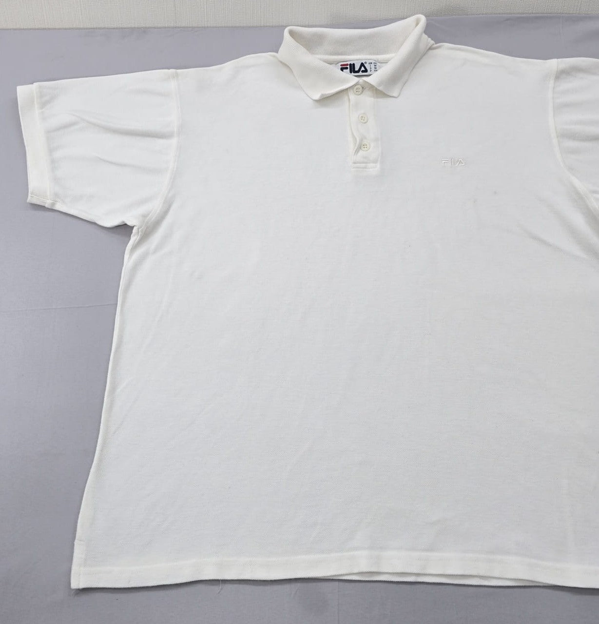 Fila Men's White Polo Shirt XL Short Sleeve Cotton Button