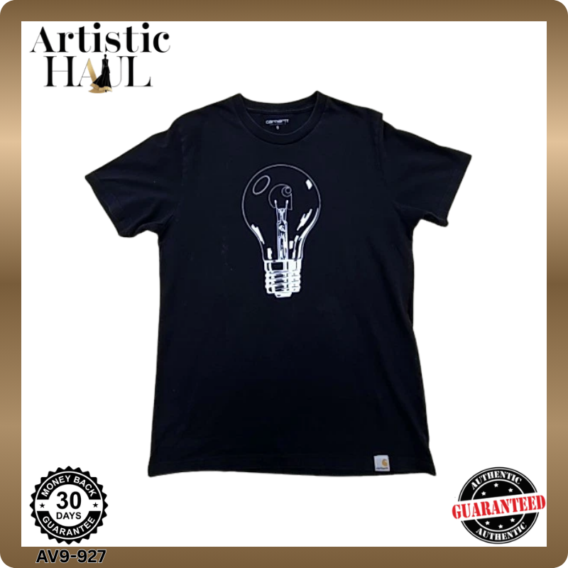 Carhartt Work In Progress Black Light Bulb T-Shirt S Men Relaxed Cotton
