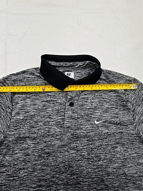 Nike Dri-FIT Grey Heather Polo Shirt Men's Small Short Sleeve