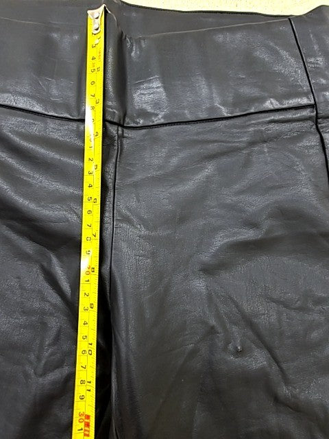 Esprit Black Faux Leather Straight Leg Pants Women Size 26