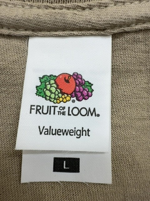 Fruit of the Loom Unisex Grey Skull Crewneck T-Shirt Size L Cotton