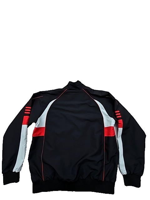 Adidas Men's Black Striped Cotton Track Jacket L Zip USA