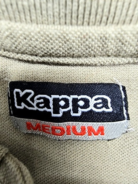 Kappa Khaki Men's Medium Polo Short Sleeve Button Collar Pique