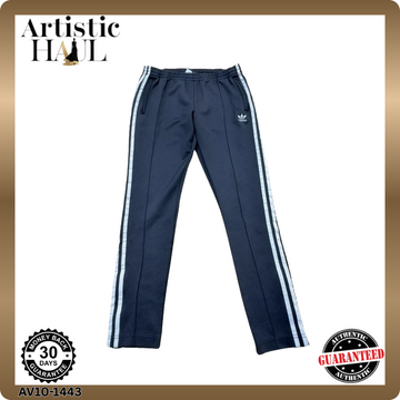 Adidas Originals Men's Navy Track Pants Size 12 UK Tapered 3-Stripes