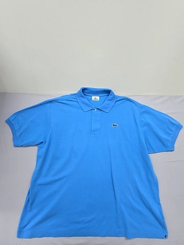 Lacoste Blue Polo Shirt Men's Size 8 Short Sleeve 100% Cotton Button
