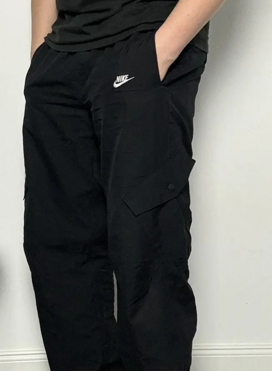 Vintage Nike Men's Black Track Pants – Size S, Cargo