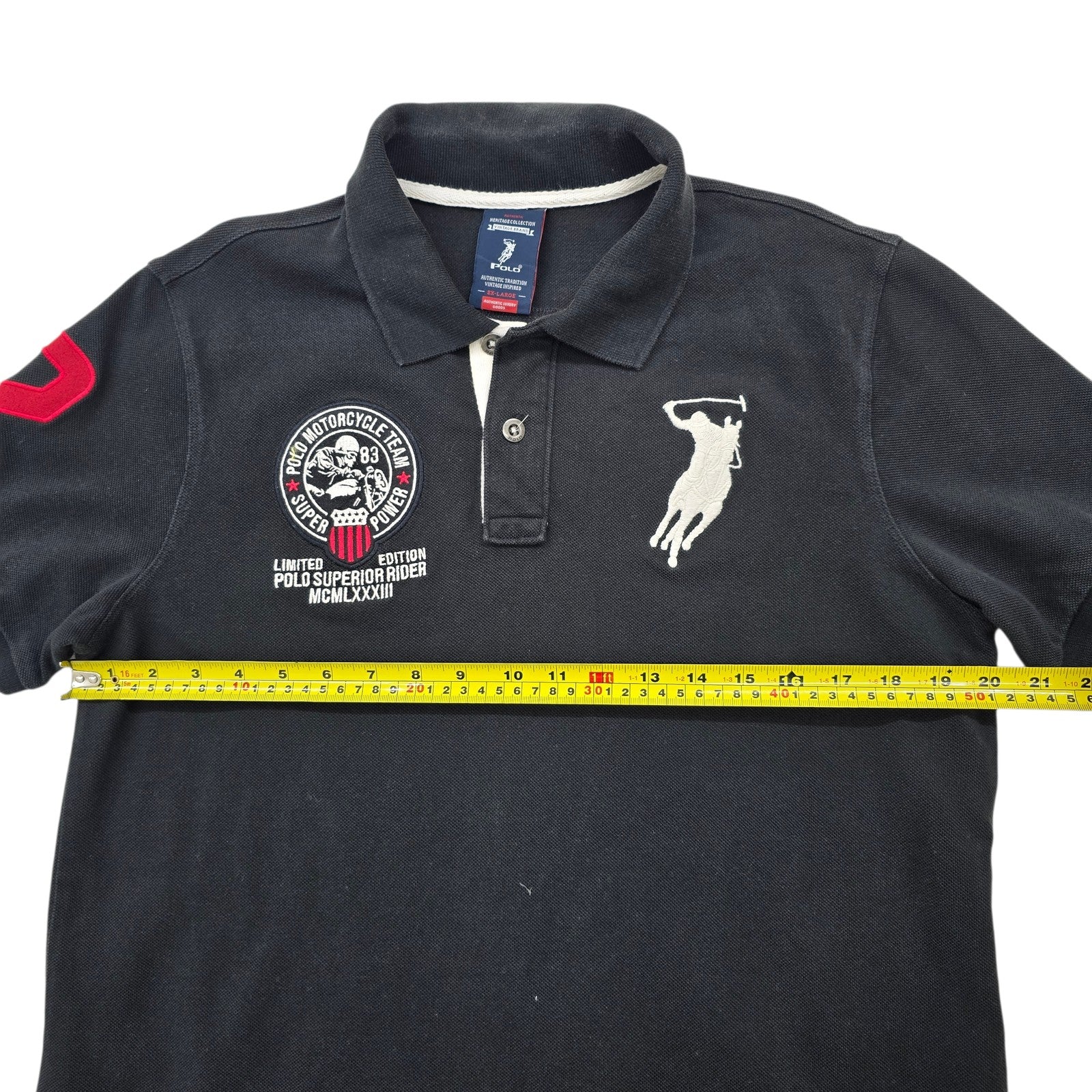 Polo Men Black Polo Shirt size XL product image 7