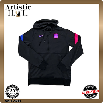 Nike Men's Black FC Barcelona Dri-FIT Pullover Hoodie Size S