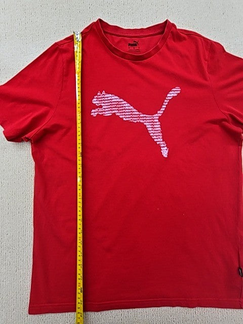 Puma Red Crew Neck Short Sleeve T-Shirt Men's M