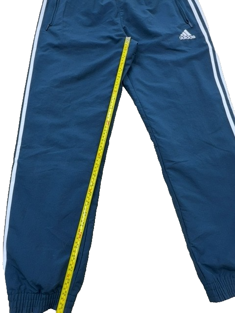 Adidas Men's Navy Track Pants M Tapered 3-Stripes Zipped Pockets