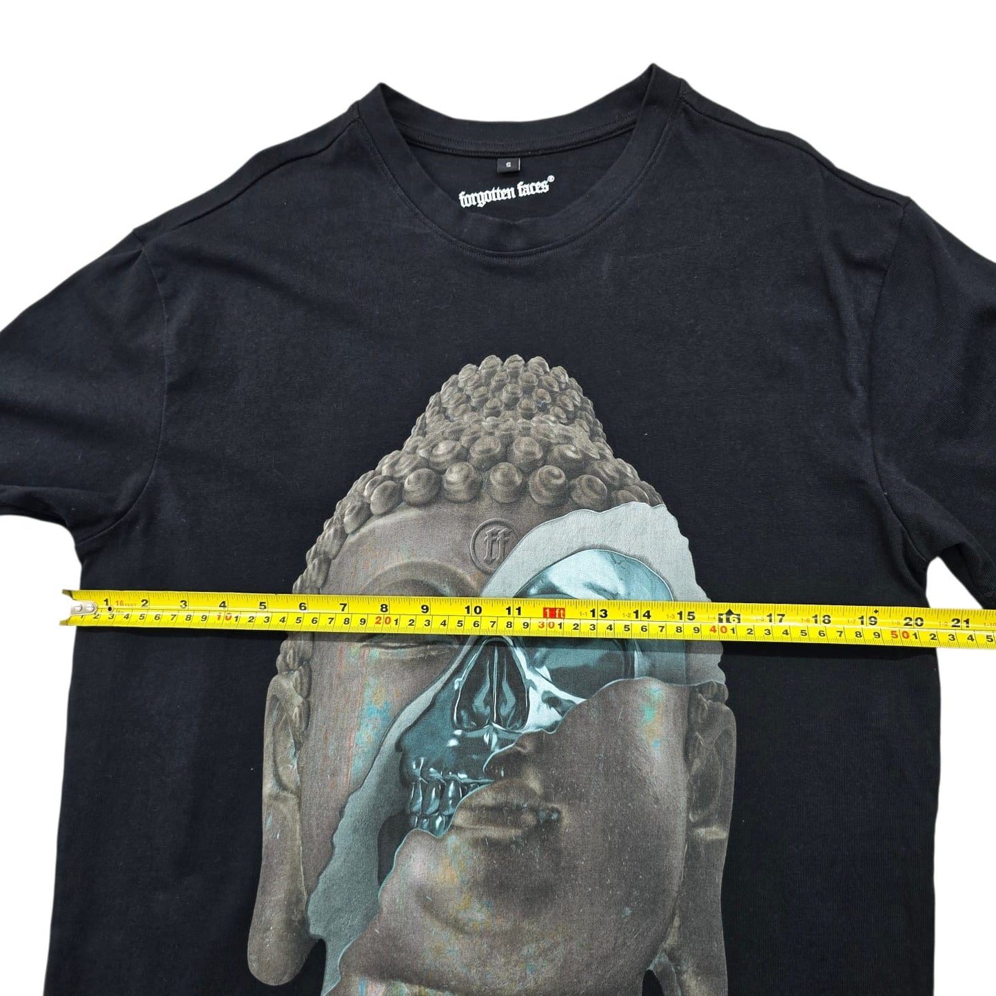 Forgotten Faces Men's Black Buddha Graphic T-Shirt Size S