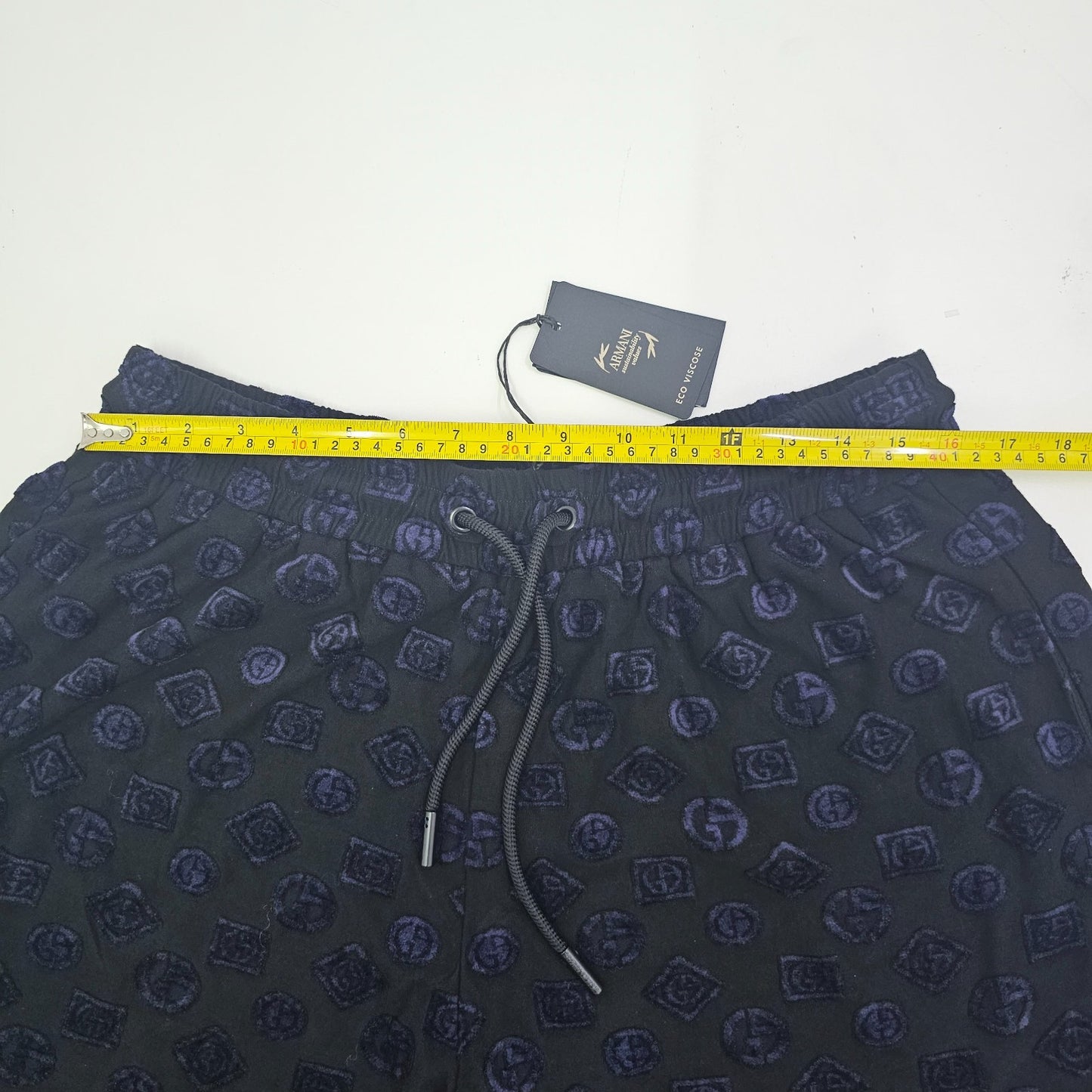 Giorgio Armani Cotton Bermuda Logo Shorts In Black 54 BNWT