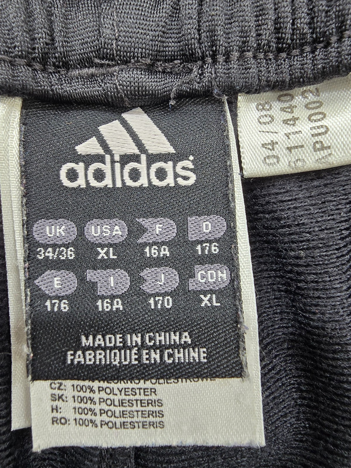 Adidas Men's XL Black Stripe Track Pants Drawstring Polyester