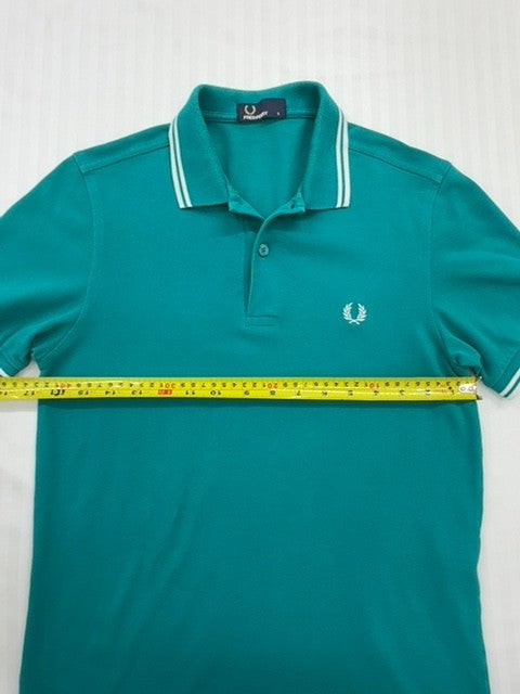 Fred Perry Men's Teal Twin Tipped Polo Shirt Size S