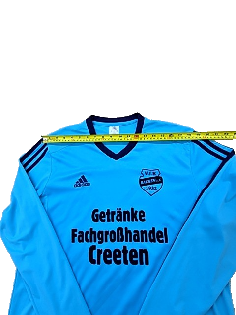 Adidas Men's Blue Striped Soccer Jersey XL V-Neck Long Sleeve #14