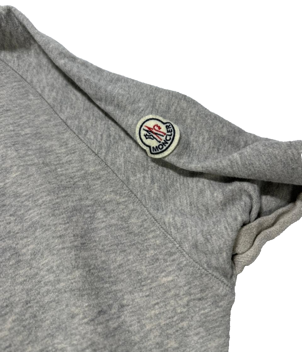 Moncler Grey Short Sleeve Sweatshirt For Women - Size M