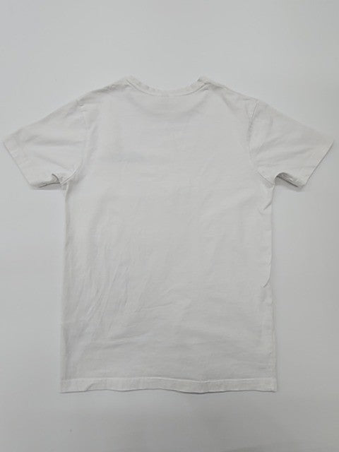 ellesse Men White Logo Cotton Crew Neck T-Shirt Size S Regular Condition
