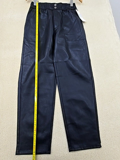 Reiko Rome Shine Black Baggy Pants Women M Elastic Waist Drawstring