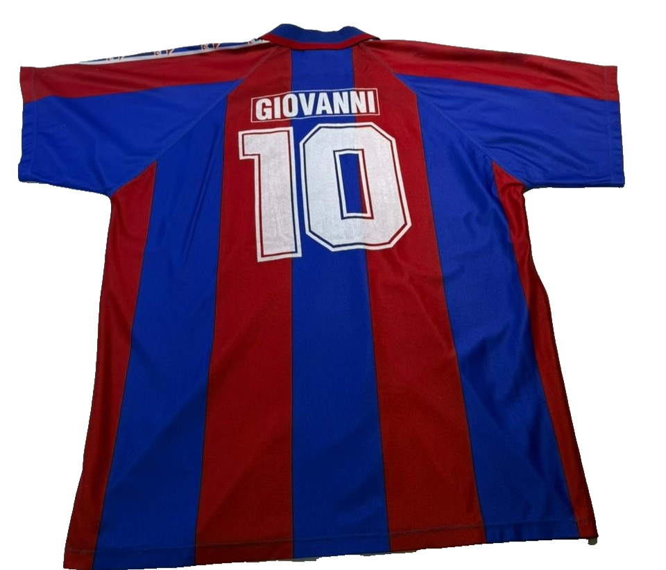 Fc Barcelona Vintage 90S Giovanni #10 Blaugrana Home Jersey Red Blue Striped Xl